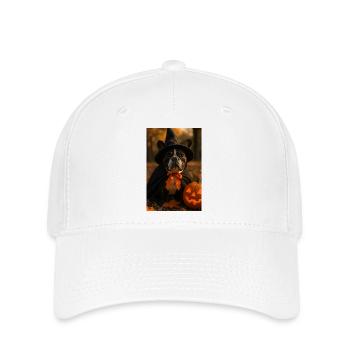 Halloween Dog in Witch Costume - Flexfit Cap - white - Front