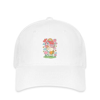 Maison de poupée lapin pastel en fleurs - Casquette Flexfit - blanc - Devant