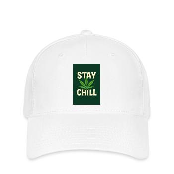 Stay Chill Cannabis Leaf - Flexfit Cap - Weiß - Vorne