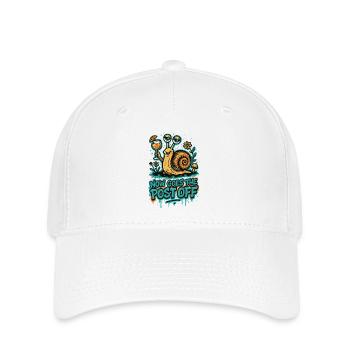 Now Goes The Post Off –Lustiges Denglisch Graffiti - Flexfit Cap - Weiß - Vorne