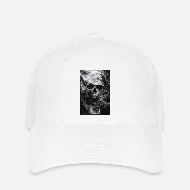 Horror Portrait Schädel - Flexfit Cap - Weiß