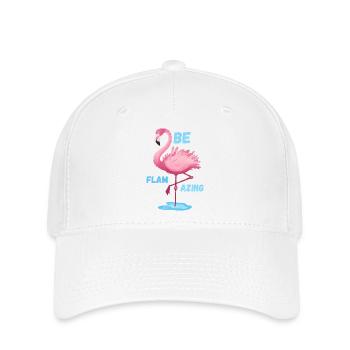 Rose Flamant Rose Sera Flacon - Casquette Flexfit - blanc - Devant