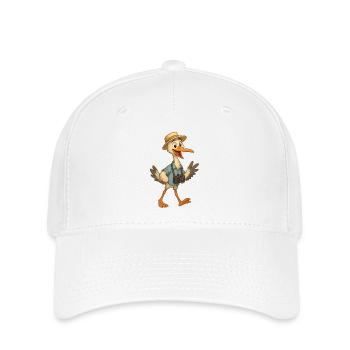 Reisender Storch & Kamera - Flexfit Cap - Weiß - Vorne