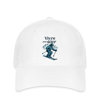 Live to Ski, Ski to Live - Flexfit Cap - white - Front