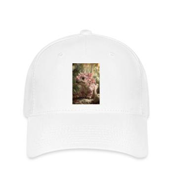 Stégosaure rose dans la Forêt des Braises - Casquette Flexfit - blanc - Devant