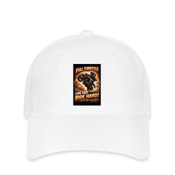 Full throttle: Motorcycle Fire - Flexfit Cap - white - Front