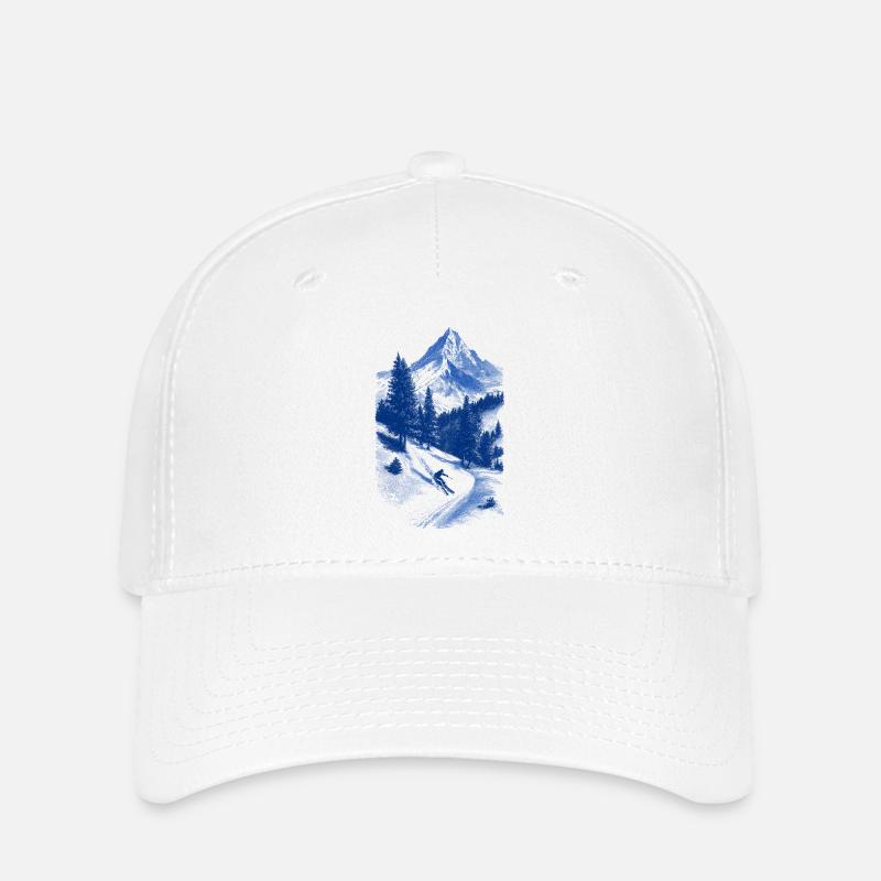 Blue Summit Face Silhouette - Flexfit Cap - white