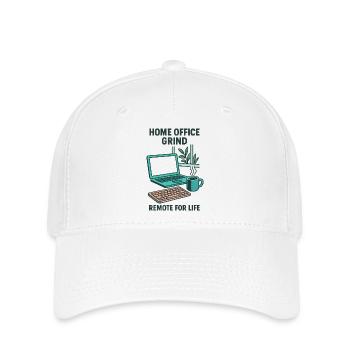 Design Home Office Grind Setup Télétravail Calme - Casquette Flexfit - blanc - Devant