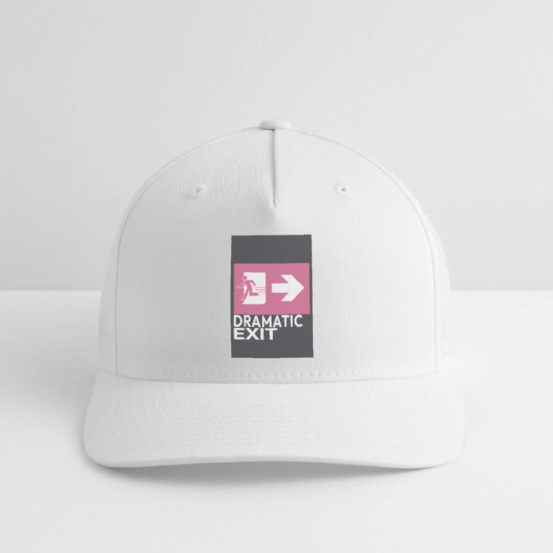 Dramatic Exit Minimal Poster Humor Graphic Flexfit Cap