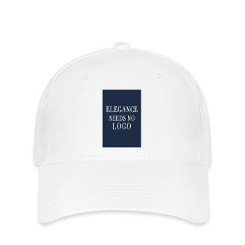 L’élégance n’a pas besoin de logo – style vieux argenté - Casquette Flexfit - blanc - Devant