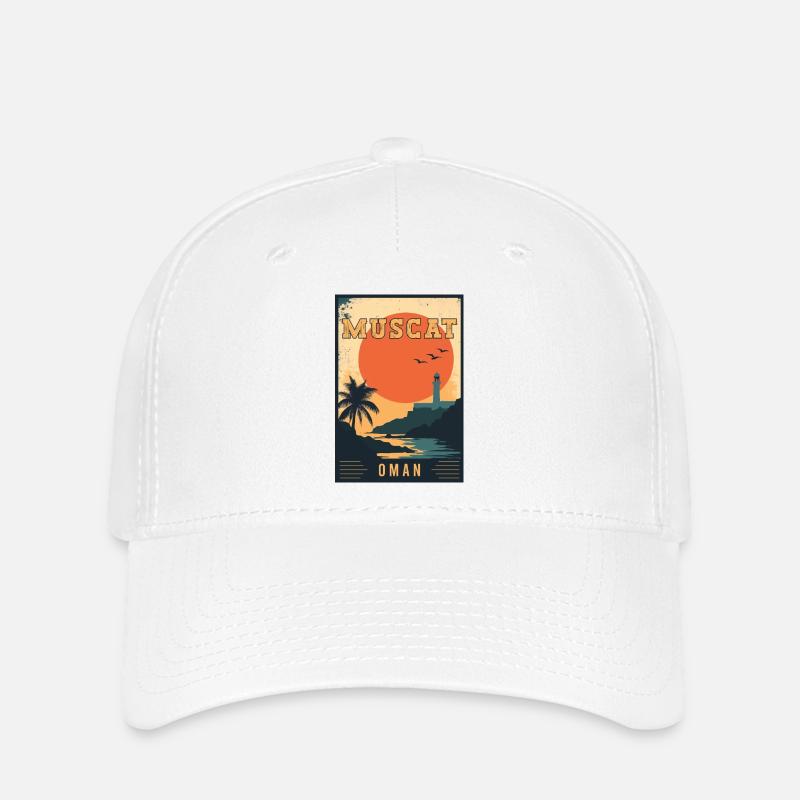Découvrez la beauté arabe de Mascate à Oman - Casquette Flexfit - blanc