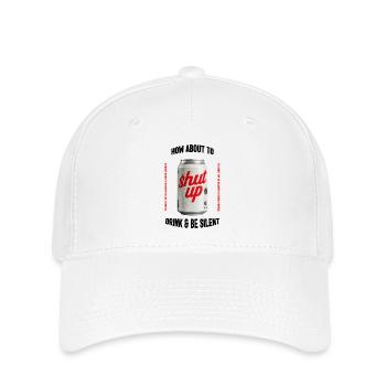 Shut Up Tin – Provocative Retro Print - Flexfit Cap - white - Front