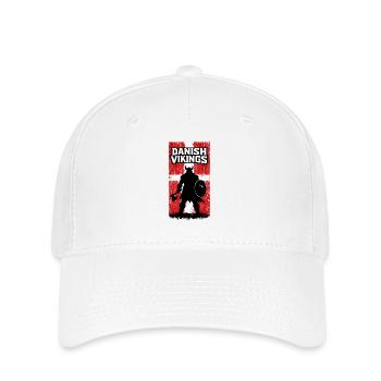 Dänische Wikinger – Wikingerkrieger-Dänische Flagge - Flexfit Cap - Weiß - Vorne