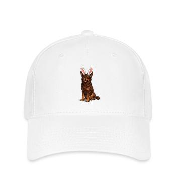 Chien sautant aux oreilles de lapin - Casquette Flexfit - blanc - Devant