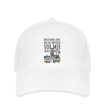Schwitzendes Fitness-Comic-Design - Flexfit Cap - Weiß - Vorne