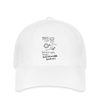 Typisch Norddeutsch Nordisch Platt Moin  - Flexfit Cap - Weiß - Vorne