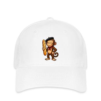 Baguette singe avec béret - Casquette Flexfit - blanc - Devant