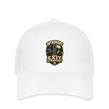 Introvert With Exit Strategy - Flexfit Cap - Weiß - Vorne