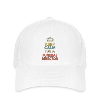 Reste calme Je suis directeur de pompes funèbres Morticien drôle - Casquette Flexfit - blanc - Devant