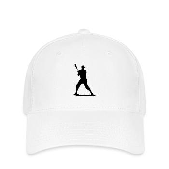 Baseball player with baseball bat - Flexfit Cap - white - Front