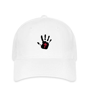 empreinte de la main de la Croix- 2c - Casquette Flexfit - blanc - Devant