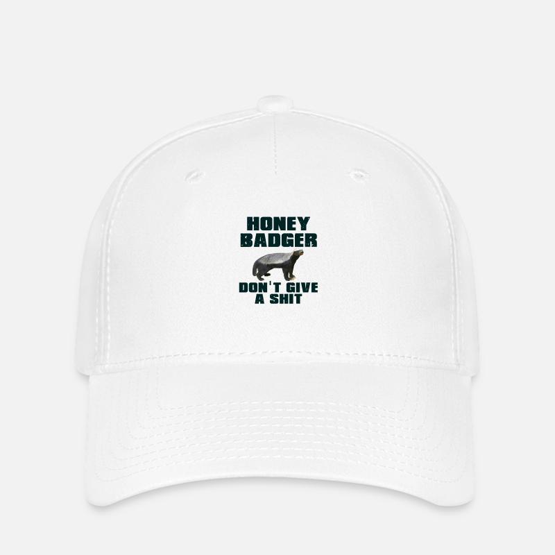 Le blaireau de miel ne donnent pas une baise - Casquette Flexfit - blanc