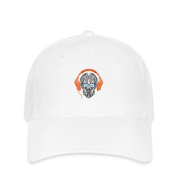 Schädel-Kopfhörer - Flexfit Cap - Weiß - Vorne