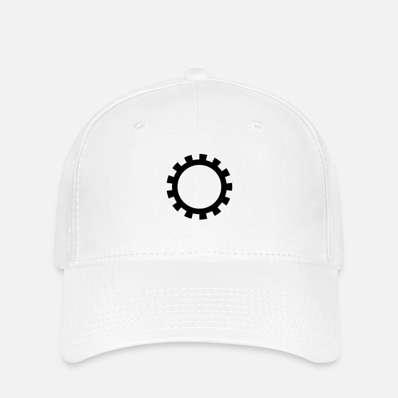 Zahnrad Zahnkranz 1c - Flexfit Cap - Weiß