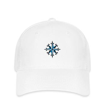 Navigation, Kompass, Windrose-Orientierungslauf - Flexfit Cap - Weiß - Vorne
