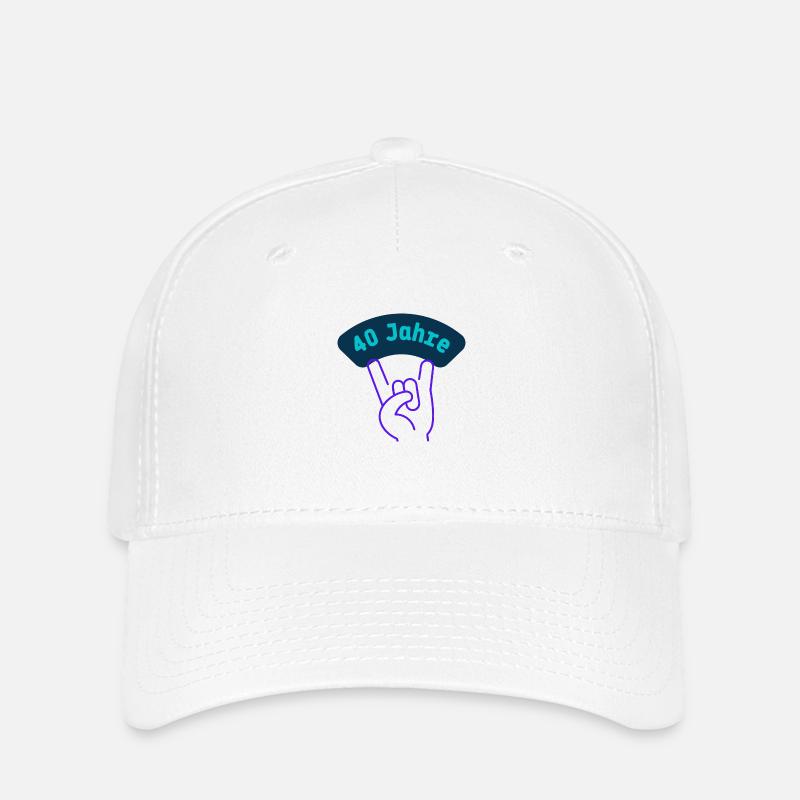 40 Jahre mit Rockmusik - Flexfit Cap - Weiß