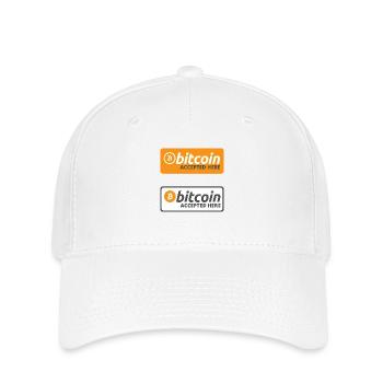 Bitcoin Accepted Here - Sticker Pack - Flexfit Cap - white - Front