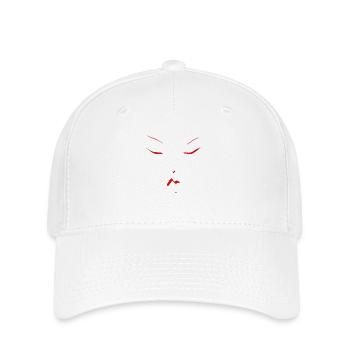 juste un visage féminin rouge - Casquette Flexfit - blanc - Devant