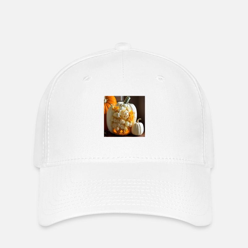 Halloween Pumpkin - Flexfit Cap - white