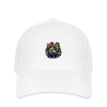 Colorful Hen Chickens Graffiti - Flexfit Cap - white - Front