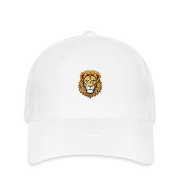 Le visage de lion puissant et doré - Casquette Flexfit - blanc - Devant