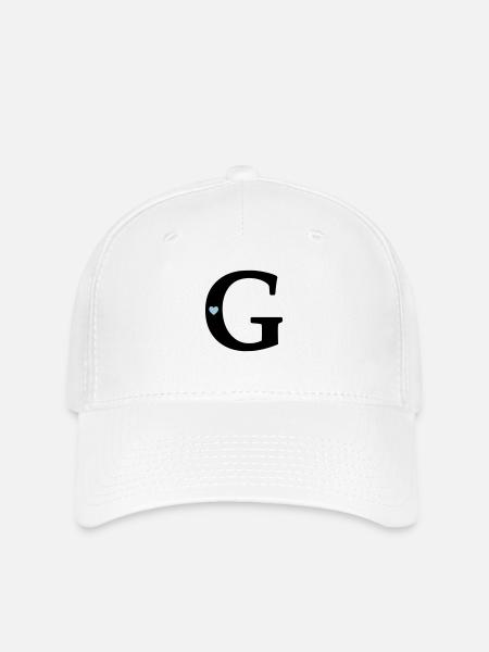 Buchstabe G Anfangsbuchstabe - Flexfit Cap - Weiß