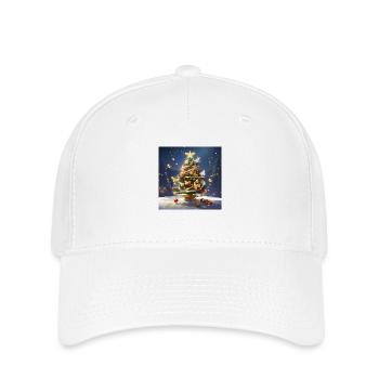 WEIHNACHTSBAUM MIT SCHMETTERLINGEN - Flexfit Cap - Weiß - Vorne