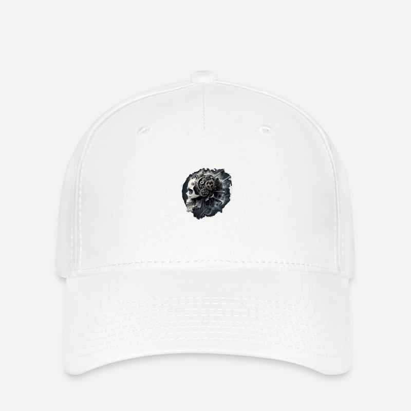 skull - Casquette Flexfit - blanc