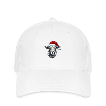 Ziege Xmas Weihnachten Tier Kopf - Flexfit Cap - Weiß - Vorne