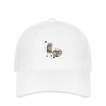 Katzen - Flexfit Cap - Weiß - Vorne
