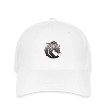 Fantasy Drache Anime Drachenkopf Mythisches Reptil - Flexfit Cap - Weiß - Vorne