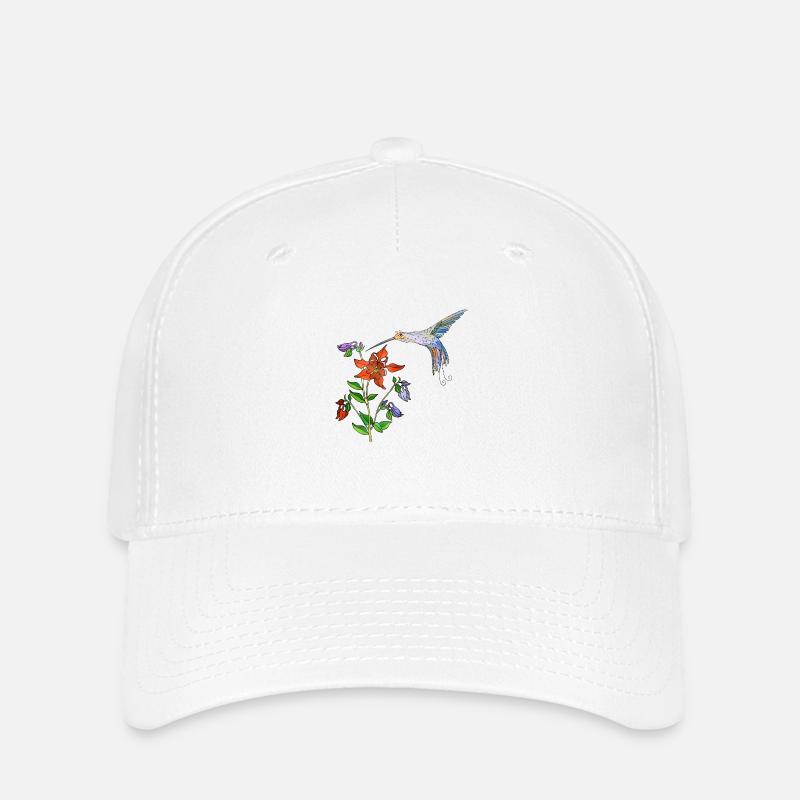 Bunter Vogel - Flexfit Cap - Weiß