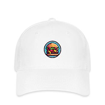 Pixel Retro Burger - Flexfit Cap - white - Front
