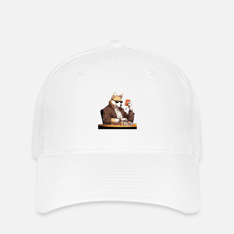 Poker Bad Ass Dog - Flexfit Cap - white