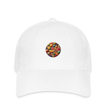 fruits gourmands façon mosaïque multicolore - Casquette Flexfit - blanc - Devant