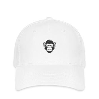 Angry Monkey - Flexfit Cap - Weiß - Vorne