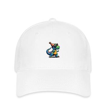 Dino de fête - Casquette Flexfit - blanc - Devant