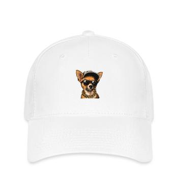 Chihuahua Gangsta Pup - Flexfit Cap - Weiß - Vorne
