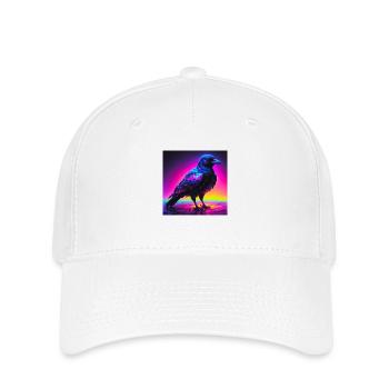 crow/raven art - Flexfit Cap - white - Front