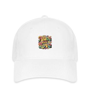 Peace And Love Hippie 1960s 1970s - Flexfit Cap - white - Front